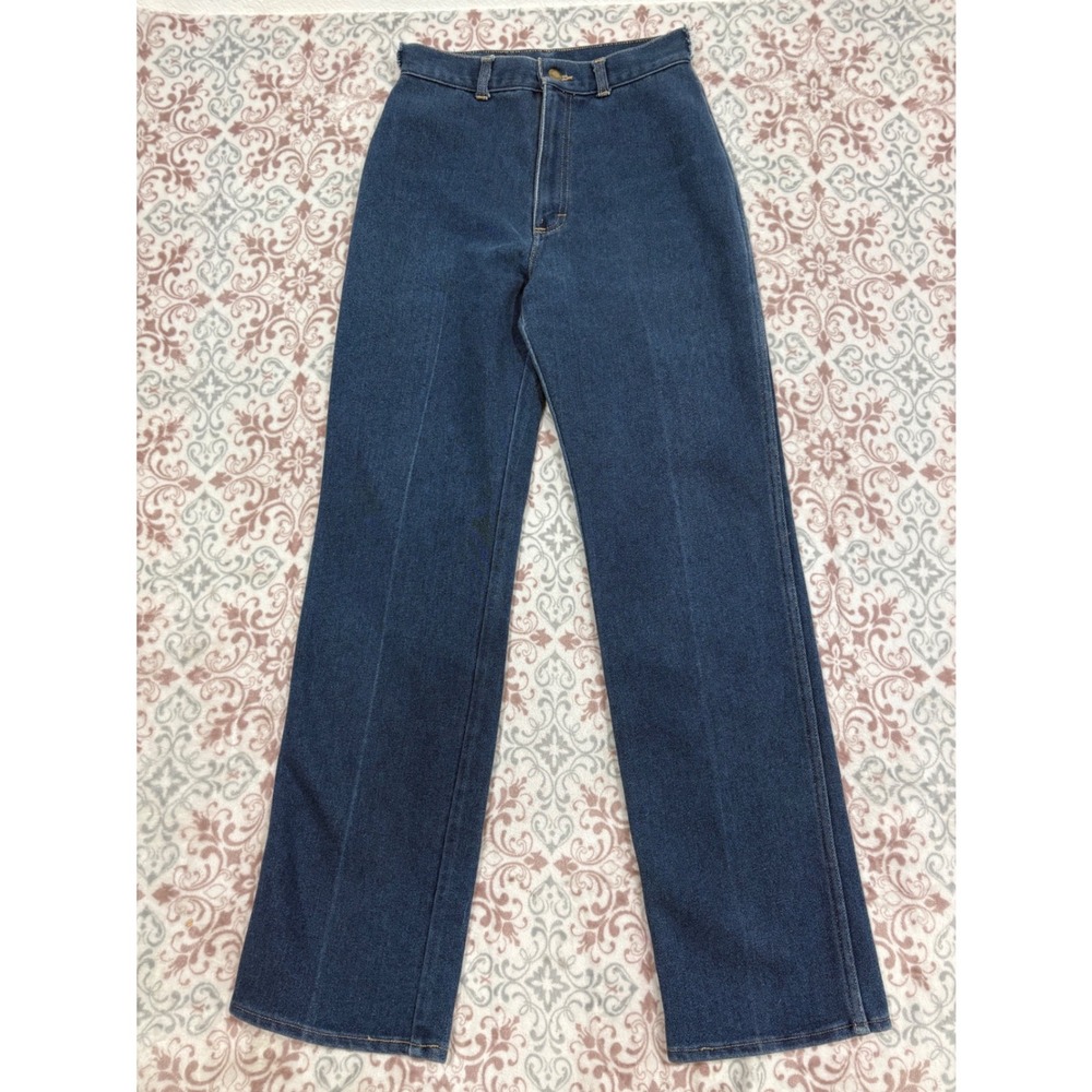 Vintage Cascade Blues High Waisted Straight Leg Jeans Dark Wash Missy 10 27x31.5